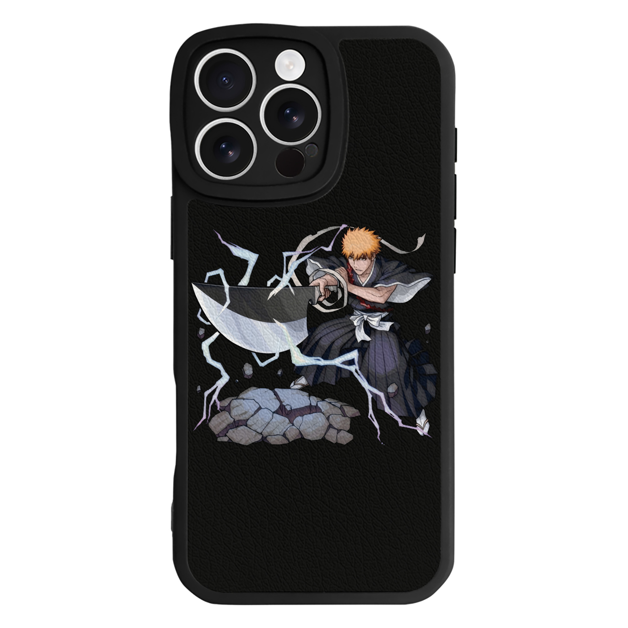 ブリーチ 黒崎一護（くろさき いちご）BLEACH Kurosaki Ichigo 【iPhone 16シリーズ対応】シリコンスマホケース（レザー調） 材質：シリコン